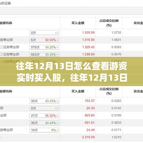 往年12月13日游資實(shí)時買入股查看指南，深度評測與介紹