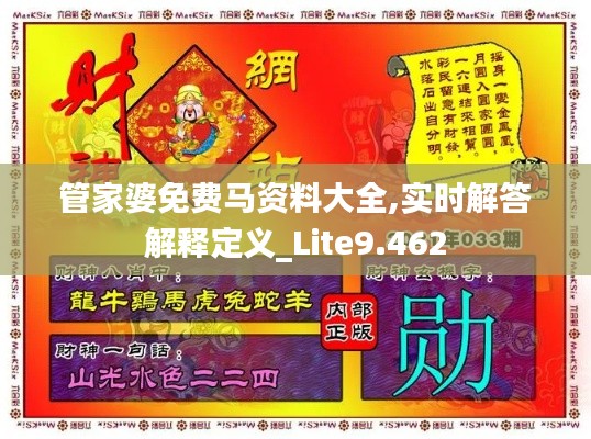 管家婆免費(fèi)馬資料大全,實(shí)時解答解釋定義_Lite9.462