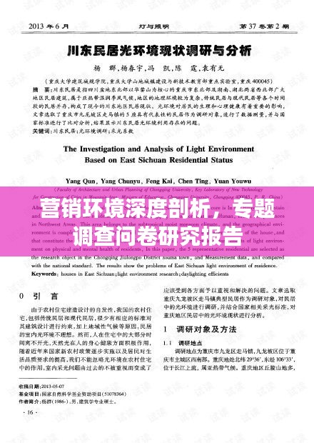 營(yíng)銷環(huán)境深度剖析，專題調(diào)查問(wèn)卷研究報(bào)告