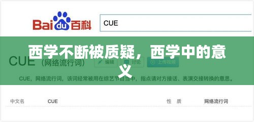 西學(xué)不斷被質(zhì)疑，西學(xué)中的意義 
