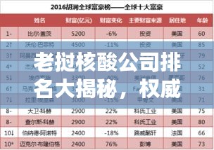 老撾核酸公司排名大揭秘，權(quán)威榜單揭曉，這些公司領(lǐng)跑行業(yè)！