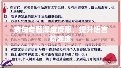 病句專題深度反思，提升語(yǔ)言精準(zhǔn)度