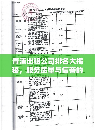青浦出租公司排名大揭秘，服務(wù)質(zhì)量與信譽(yù)的綜合評(píng)價(jià)報(bào)告