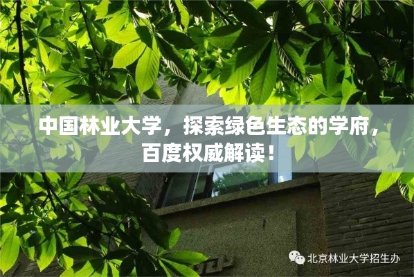 中國林業(yè)大學(xué)，探索綠色生態(tài)的學(xué)府，百度權(quán)威解讀！