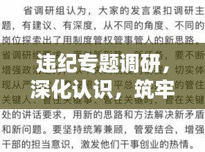 違紀(jì)專(zhuān)題調(diào)研，深化認(rèn)識(shí)，筑牢防線，守護(hù)制度紅線