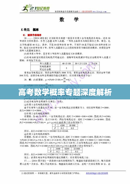 高考數(shù)學概率專題深度解析