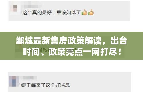鄲城最新售房政策解讀，出臺(tái)時(shí)間、政策亮點(diǎn)一網(wǎng)打盡！