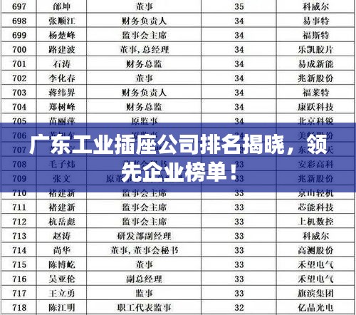 廣東工業(yè)插座公司排名揭曉，領(lǐng)先企業(yè)榜單！