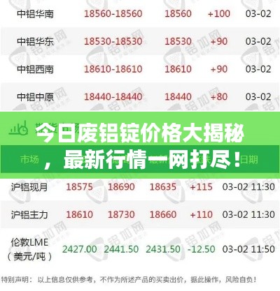 今日廢鋁錠價(jià)格大揭秘，最新行情一網(wǎng)打盡！