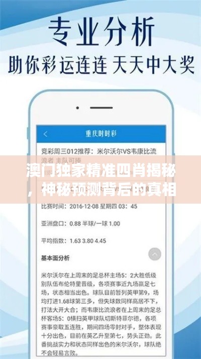 澳門獨(dú)家精準(zhǔn)四肖揭秘，神秘預(yù)測背后的真相探索