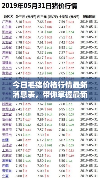 今日毛豬價格行情最新消息表，帶你掌握最新動態(tài)！
