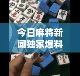 今日麻將新聞獨(dú)家爆料，最新消息一網(wǎng)打盡！