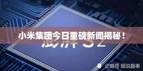 小米集團今日重磅新聞揭秘！