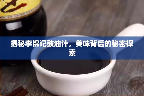 揭秘李錦記豉油汁，美味背后的秘密探索