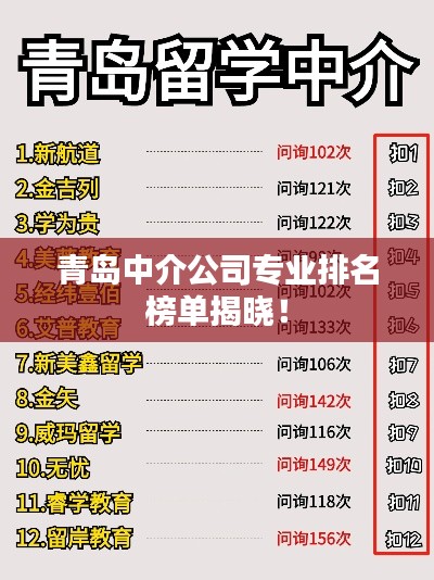 青島中介公司專業(yè)排名榜單揭曉！