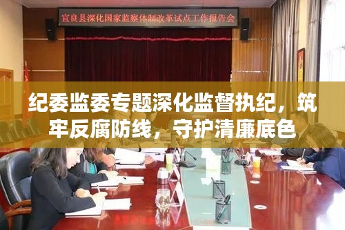紀(jì)委監(jiān)委專題深化監(jiān)督執(zhí)紀(jì)，筑牢反腐防線，守護(hù)清廉底色