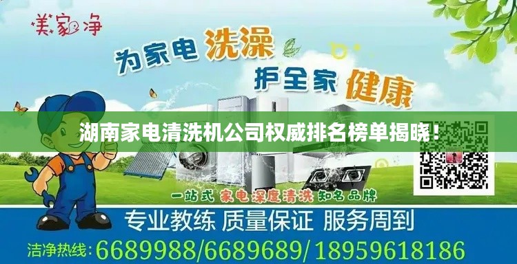 湖南家電清洗機公司權威排名榜單揭曉！
