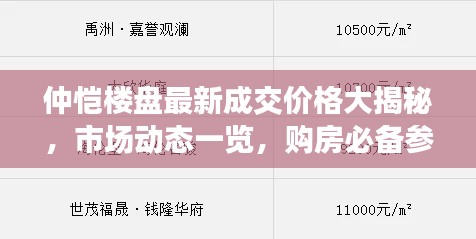仲愷樓盤最新成交價(jià)格大揭秘，市場動態(tài)一覽，購房必備參考